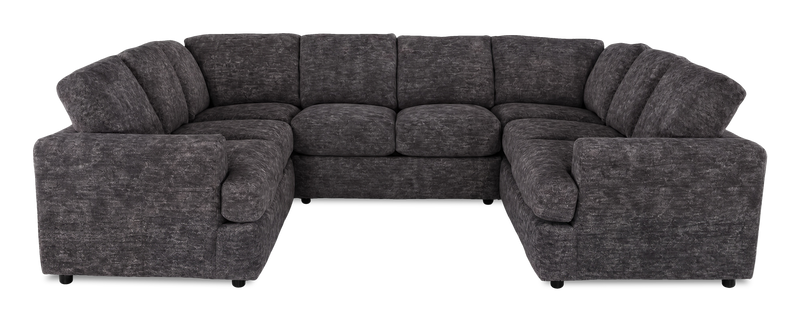 Made in Canada Customizable Sofa Lab Curve U-Shaped Sectional - Plush Charcoal 