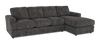 Made in Canada Customizable Sofa Lab Curve Right-Facing Fabric Sofa Chaise  – Plush Charcoal