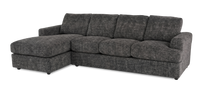 Made in Canada Customizable Sofa Lab Curve Left-Facing Fabric Sofa Chaise – Plush Charcoal