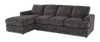 Made in Canada Customizable Sofa Lab Curve Fabric Left-Facing Sofabed Sectional - Plush Charcoal