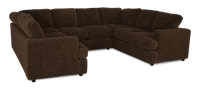 Made in Canada Customizable Sofa Lab Curve U-Shaped Sectional - Plush Chocolate 