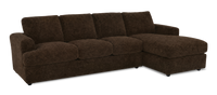 Made in Canada Customizable Sofa Lab Curve Right-Facing Fabric Sofa Chaise  – Plush Chocolate 