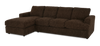 Made in Canada Customizable Sofa Lab Curve Left-Facing Fabric Sofa Chaise  – Plush Chocolate