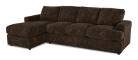 Made in Canada Customizable Sofa Lab Curve Fabric Left-Facing Sofabed Sectional - Plush Chocolate