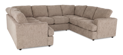 Made in Canada Customizable Sofa Lab Curve U-Shaped Sectional - Chenille Praline | Sofa sectionnel en U personnalisable Curve de Sofa Lab fabriqué au Canada en tissu - Chenille Praline