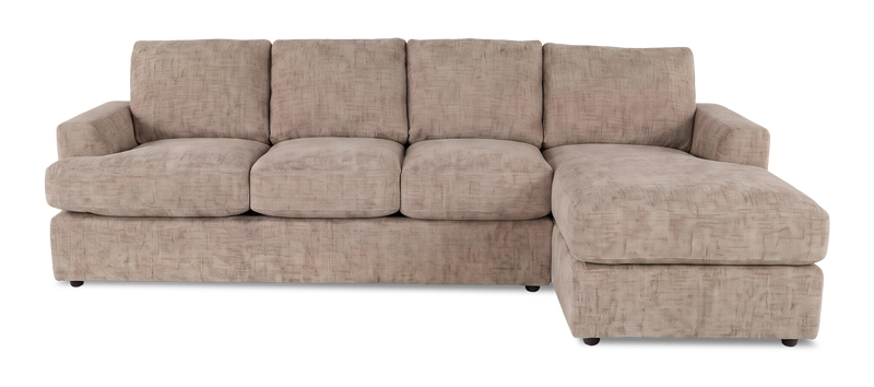 Made in Canada Customizable Sofa Lab Curve Fabric Right-Facing Sofabed Sectional - Chenille Praline