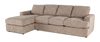 Made in Canada Customizable Sofa Lab Curve Fabric Left-Facing Sofabed Sectional - Chenille Praline
