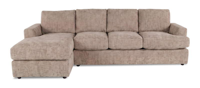 Made in Canada Customizable Sofa Lab Curve Fabric Left-Facing Sofabed Sectional - Chenille Praline
