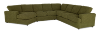 Made in Canada Customizable Sofa Lab Curve 4-Piece Left-Facing Sectional with Cuddler - Chenille Moss 