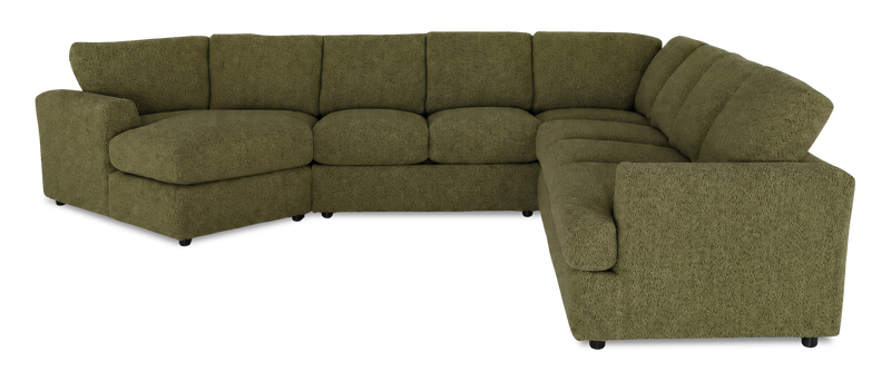 Made in Canada Customizable Sofa Lab Curve 4-Piece Left-Facing Sectional with Cuddler - Chenille Moss