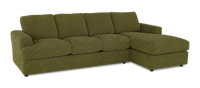 Made in Canada Customizable Sofa Lab Curve Right-Facing Fabric Sofa Chaise – Chenille Moss