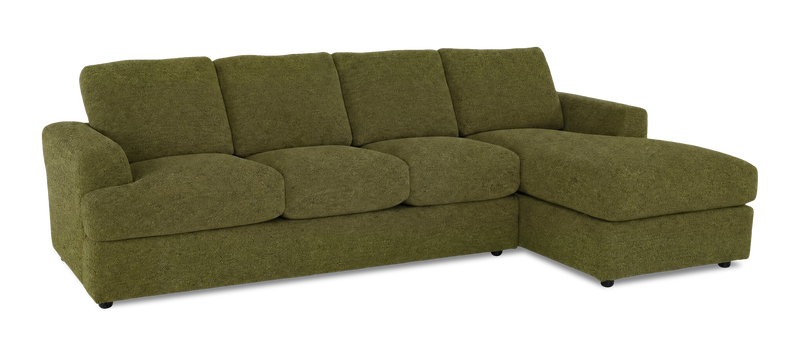 Made in Canada Customizable Sofa Lab Curve Right-Facing Fabric Sofa Chaise  – Chenille Moss