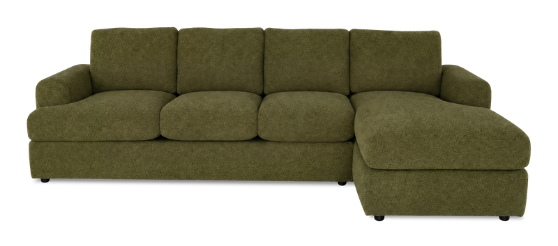 Made in Canada Customizable Sofa Lab Curve Right-Facing Fabric Sofa Chaise  – Chenille Moss