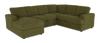 Made in Canada Customizable Sofa Lab Curve 3 Piece Left-Facing Fabric Sectional with Chaise – Chenille Moss