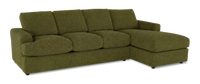 Made in Canada Customizable Sofa Lab Curve Fabric Right-Facing Sofabed Sectional - Chenille Moss 