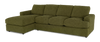 Made in Canada Customizable Sofa Lab Curve Fabric Left-Facing Sofabed Sectional - Chenille Moss