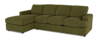 Made in Canada Customizable Sofa Lab Curve Fabric Left-Facing Sofabed Sectional - Chenille Moss