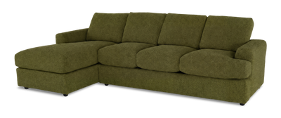 Made in Canada Customizable Sofa Lab Curve Fabric Left-Facing Sofabed Sectional - Chenille Moss | Sofa-lit sectionnel de gauche personnalisable Curve de Sofa Lab fabriqué au Canada en tissu - Chenille Moss