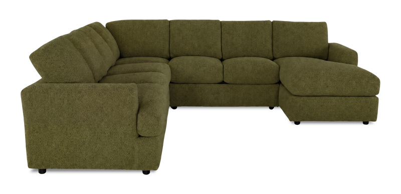 Made in Canada Customizable Sofa Lab Curve 4-Piece Right-Facing Sectional with Chaise - Chenille Moss