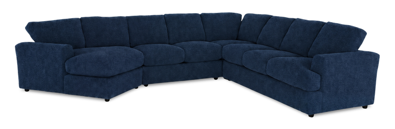 Made in Canada Customizable Sofa Lab Curve 4-Piece Left-Facing Sectional with Cuddler - Chenille Pacific