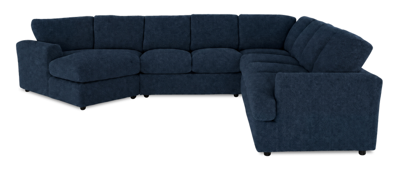 Made in Canada Customizable Sofa Lab Curve 4-Piece Left-Facing Sectional with Cuddler - Chenille Pacific