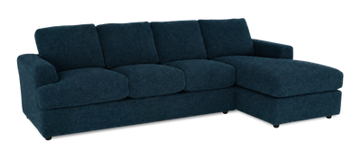Made in Canada Customizable Sofa Lab Curve Right-Facing Fabric Sofa Chaise  – Chenille Pacific | Sofa avec fauteuil long de droite personnalisable Curve de Sofa Lab fabriqué au Canada en tissu - Chenille Pacific