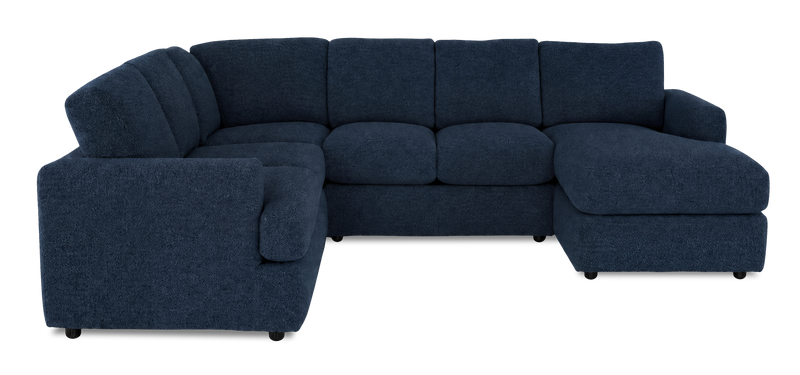 Made in Canada Customizable Sofa Lab Curve 3 Piece Right-Facing Fabric Sectional with Chaise – Chenille Pacific