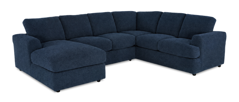 Made in Canada Customizable Sofa Lab Curve 3 Piece Left-Facing Fabric Sectional with Chaise – Chenille Pacific