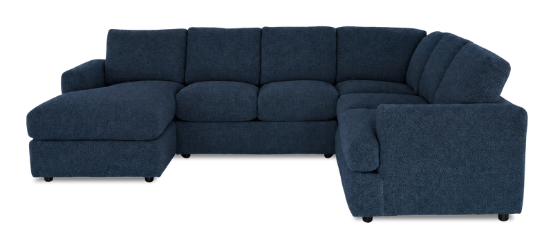 Made in Canada Customizable Sofa Lab Curve 3 Piece Left-Facing Fabric Sectional with Chaise – Chenille Pacific