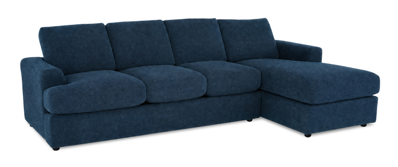 Made in Canada Customizable Sofa Lab Curve Fabric Right-Facing Sofabed Sectional - Chenille Pacific