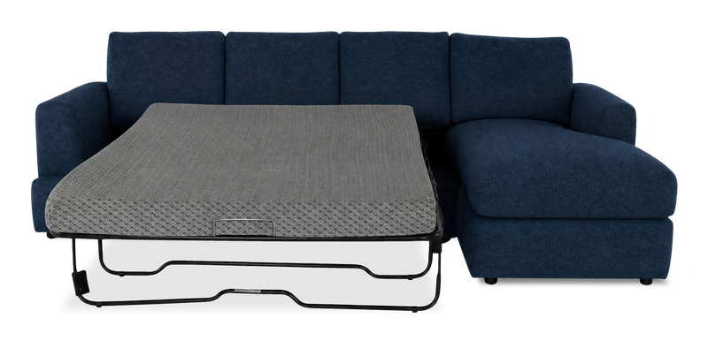 Made in Canada Customizable Sofa Lab Curve Fabric Right-Facing Sofabed Sectional - Chenille Pacific