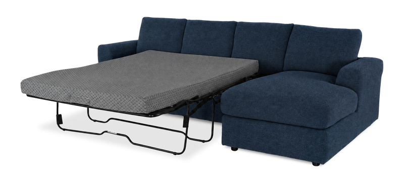Made in Canada Customizable Sofa Lab Curve Fabric Right-Facing Sofabed Sectional - Chenille Pacific