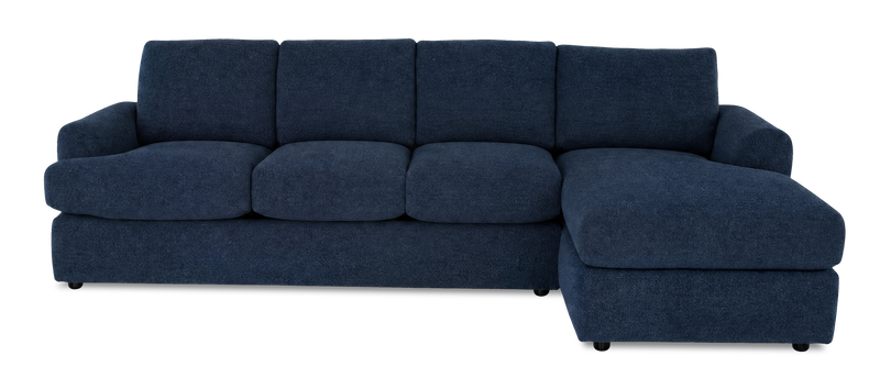 Made in Canada Customizable Sofa Lab Curve Fabric Right-Facing Sofabed Sectional - Chenille Pacific