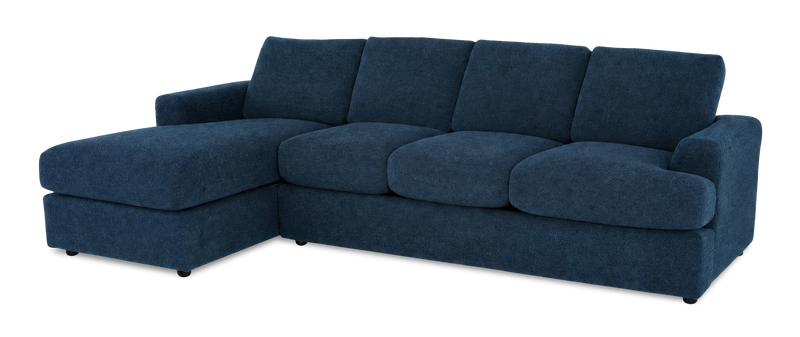 Made in Canada Customizable Sofa Lab Curve Fabric Left-Facing Sofabed Sectional - Chenille Pacific