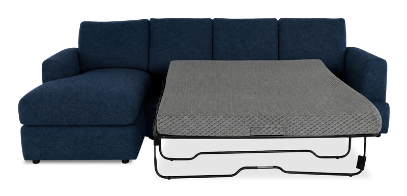 Made in Canada Customizable Sofa Lab Curve Fabric Left-Facing Sofabed Sectional - Chenille Pacific