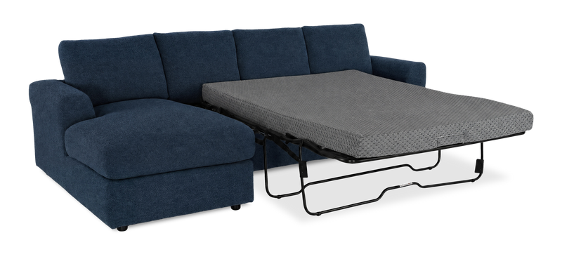 Made in Canada Customizable Sofa Lab Curve Fabric Left-Facing Sofabed Sectional - Chenille Pacific