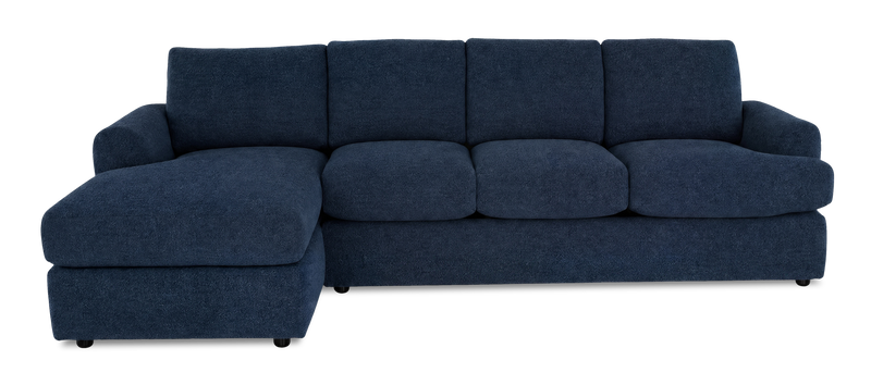 Made in Canada Customizable Sofa Lab Curve Fabric Left-Facing Sofabed Sectional - Chenille Pacific