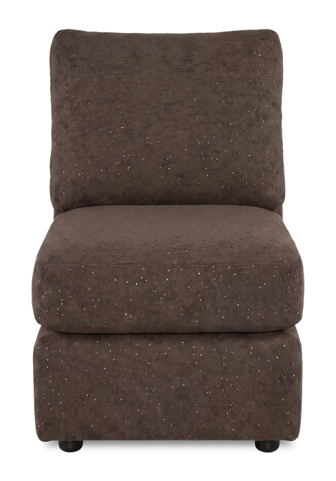 Made in Canada Customizable Sofa Lab Curve 24\" Armless Fabric Chair – Teddy Walnut
