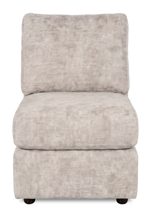 Made in Canada Customizable Sofa Lab Curve 24\" Armless Fabric Chair – Plush Parchment