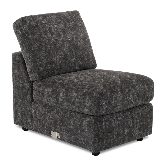 Made in Canada Customizable Sofa Lab Curve 24\" Armless Fabric Chair – Plush Charcoal