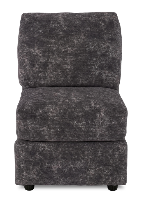 Made in Canada Customizable Sofa Lab Curve 24\" Armless Fabric Chair – Plush Charcoal