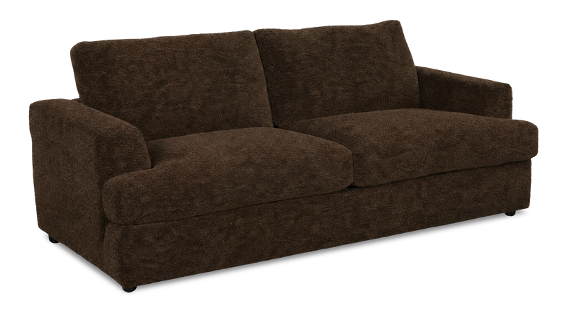 Made in Canada Customizable Sofa Lab Curve 38\" Fabric Sofa Bed - Plush Chocolate