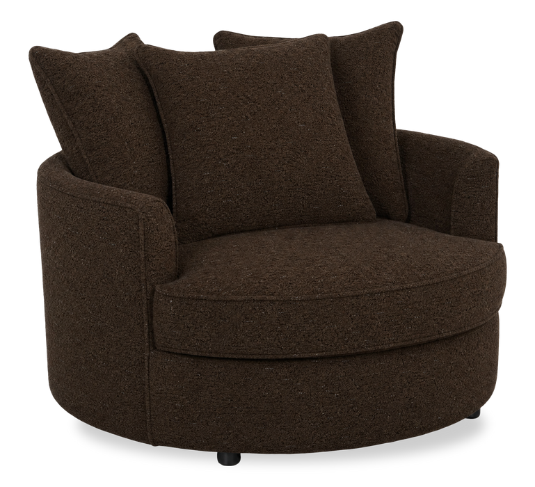 Made in Canada Sofa Lab Customizable Cuddler 48\" Fabric Accent Chair – Teddy Walnut 