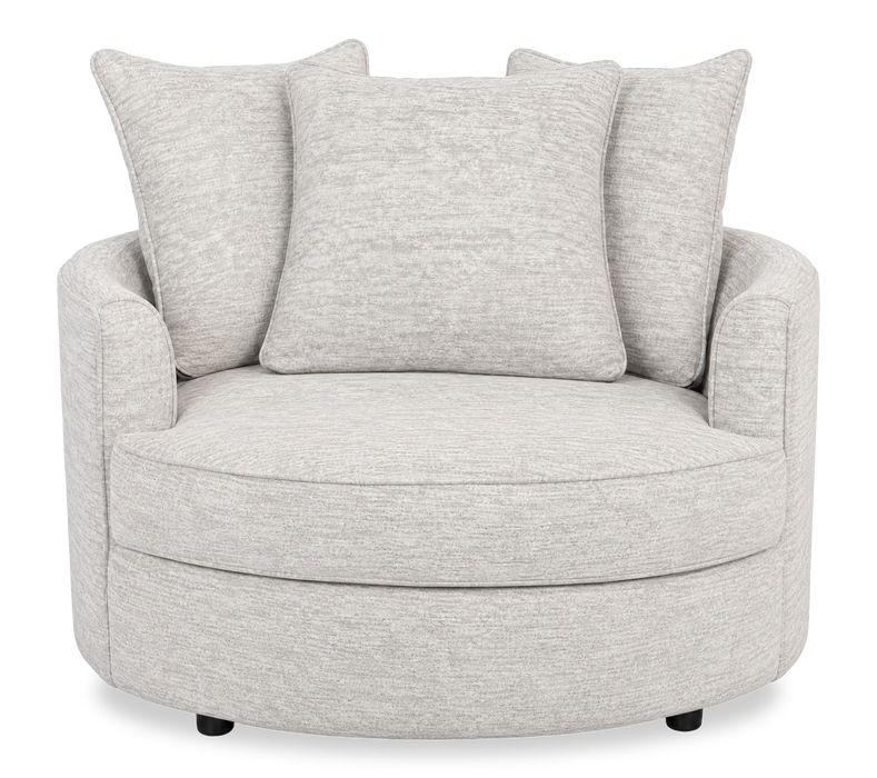 Made in Canada Sofa Lab Customizable Cuddler 48\" Fabric Accent Chair – Plush Oyster