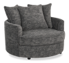 Made in Canada Sofa Lab Customizable Cuddler 48\" Fabric Accent Chair – Plush Charcoal 