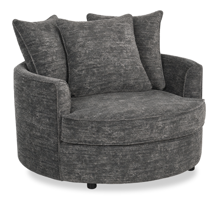 Made in Canada Sofa Lab Customizable Cuddler 48\" Fabric Accent Chair – Plush Charcoal 