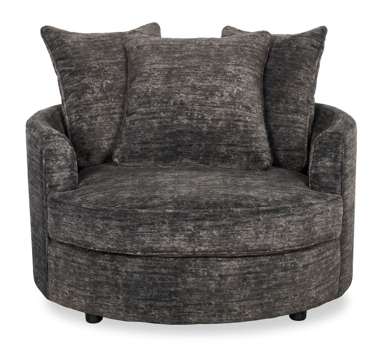 Made in Canada Sofa Lab Customizable Cuddler 48\" Fabric Accent Chair – Plush Charcoal 
