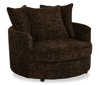 Made in Canada Sofa Lab Customizable Cuddler 48" Fabric Accent Chair – Plush Chocolate | Fauteuil d’appoint enveloppant personnalisable Plush Cuddler de Sofa Lab de 48 po fabriqué au Canada en tissu - Plush Chocolate