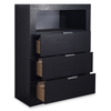 Delta Bedroom Chest of Drawers with Storage Shelf, 3-Drawer, 32"W x 44"H - Black  | Commode verticale de chambre à coucher Delta de 32 po (l) x 44 po (H) à 3 tiroirs avec tablette de rangement - noire