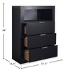 Delta Bedroom Chest of Drawers with Storage Shelf, 3-Drawer, 32"W x 44"H - Black  | Commode verticale de chambre à coucher Delta de 32 po (l) x 44 po (H) à 3 tiroirs avec tablette de rangement - noire